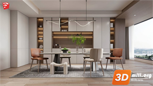 Dining Table Set Skp Files